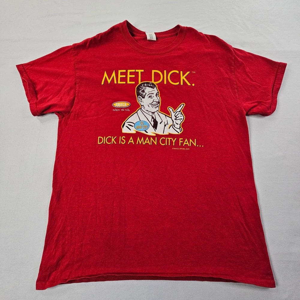 Don't Be a D*ck Man City Fan Red Short Sleeve Cotton T-Shirt Men's L